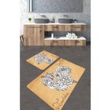 Vintage Roses 2li Set Djt Banyo Halısı Kaymaz Tabanlı Klozet Takımı Paspas Seti