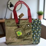 Vintage Salaş Çok Renkli Orta Boy Günlük Seyahat Gezi Omuz Çantası 36CMX34CM - 36 x 34 cm - Bej - Kırmızı