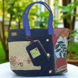 Vintage Salaş Çok Renkli Orta Boy Günlük Seyahat Gezi Omuz Çantası 36CMX34CM - 36 x 34 cm - Lacivert - Bordo