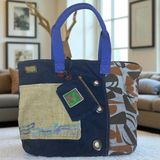 Vintage Salaş Çok Renkli Orta Boy Günlük Seyahat Gezi Omuz Çantası 36CMX34CM - 36 x 34 cm - Lacivert - Kahverengi