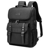 Vintage Sırt Çantası Bookbag Seyahat Laptop Sırt Çantası USB Şarj Portu ile Kadın Erkek