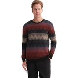 Vintage Soft Touch Slim Fit Bisiklet Yaka Desenli Kazak - Siyah - XL