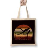 Vintage Spearfishing Retro Spearfisher Freediver Speargun Bez Çanta Uzun Saplı - Açık Bej - 40 X 40