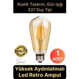 Vintage Spiral Filament Blubs Rustik Retro Akkor LED Ampul Yüksek Işıklandırma Lamba Gün Işığı E27
