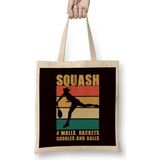 Vintage Squash Player Racket Indoor Tennis Match Trainer Bez Çanta Uzun Saplı - Açık Bej - 40 X 40