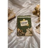 Vintage Sticker Defteri Bullet Journal, Scrapbook Vintage Sticker Defteri 165-Koyu Yeşil