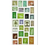 Vintage Sticker Pul Retro Style Kabartmalı Stiker Çıkartma Etiket 9X17 Cm - Ağaç Yaprak Pul Mektup