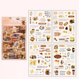 Vintage Sticker Sweet Shop Stiker Çıkartma Etiket 4'Lı Set- Tatlı Tuzlu Pastahane