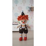 Vintage Takı Amigurumi Organik Oyuncak Bebek / Palyaço Uyku Arkadaşı - Karışık Renk