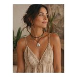 Vintage Takıhane Vintage Bohem Otantik Siyah Süet İpli Bağlamalı Gümüş Kaplama Kolye