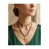 Vintage Takıhane Vintage otantik bohem tasma choker kolye kırmızı ip ve yıldız