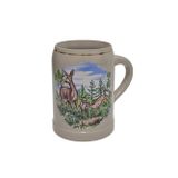 Vintage Tankart Ceylan Figürlü Alman Bira Bardağı 13,5Cm