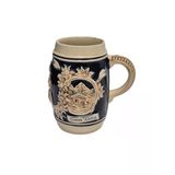 Vintage Tankart Dağ Evi Ve Çiçek Temalı Alman Seramik Bira Bardağı 11,8Cm 006