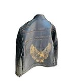 Vintage Tarz Hakiki Deri Motosiklet Montu, Koyun Derisi, Eskitme Tasarım, Orta Kalınlık (Eskitme Şahin, XL)