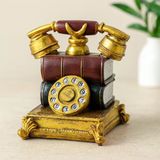Vintage Telefon Biblo Kumbara Reçine 15.5X15.5x10 Cm