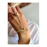 Vintage Top Model Retro Mikro Kakma Kuyum İşçiliği Bileklik Yüzük Gold Çelik Set