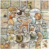 Vintage Travel Map Stickers Set, Seyahat Sticker Seti Laptop Notebook Tablet Sticker Seti