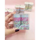 Vintage Washi Tape Bant Baskılı Yapışkanlı Maskeleme Kağıdı 45D Desenli Bant 10'lu - Pembe Çiçek Gül