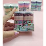 Vintage Washi Tape Bant Baskılı Yapışkanlı Maskeleme Kağıdı Desenli Bant 10'lu - Bordo Pul Mektup