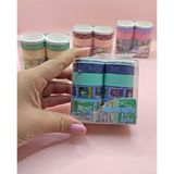 Vintage Washi Tape Bant Baskılı Yapışkanlı Maskeleme Kağıdı Desenli Bant 10'lu - Mavi Pul Mektup