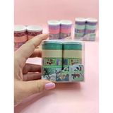 Vintage Washi Tape Bant Baskılı Yapışkanlı Maskeleme Kağıdı Desenli Bant 10'lu - Yeşil Pul Mektup
