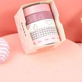 Vintage Washi Tape Bant Baskılı Yapışkanlı Maskeleme Kağıdı Desenli Bant 5 Li - Geometrik N2