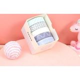 Vintage Washi Tape Bant Baskılı Yapışkanlı Maskeleme Kağıdı Desenli Bant 5 Li - Geometrik N4