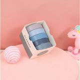 Vintage Washi Tape Bant Yapışkanlı Maskeleme Kağıdı Renkli Bant 5 Li - Mavi Tonları N3