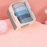 Vintage Washi Tape Bant Yapışkanlı Maskeleme Kağıdı Renkli Bant 5 Li - Mor-Mavi Tonları N2