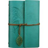 Vintage Yapraklı Not Defteri, Klasik Pu Deri Kapak, Seyahat Defteri, Travel Journal, Günlük, Seya