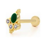 Vintage Yeşil Mine Model Tragus Piercing
