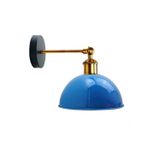 VİNTAGE,RETRO,RUSTİK AÇIK MAVİ 1XE27 ESKİTME DUYLU MASALLI TEKLİ DUVAR APLİK ŞAPKA ÇAP:23CM