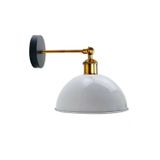 VİNTAGE,RETRO,RUSTİK BEYAZ 1XE27 ESKİTME DUYLU MASALLI TEKLİ DUVAR APLİK ŞAPKA ÇAP:23CM