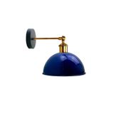 VİNTAGE,RETRO,RUSTİK LACİVERT 1XE27 ESKİTME DUYLU MASALLI TEKLİ DUVAR APLİK ŞAPKA ÇAP:23CM