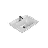 Vintessy Etajerli Turkuaz Seramik Lavabo 65X48 cm Modern Kullanım