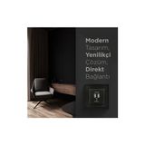 Vintessy Metalik Siyah 2 USB Çıkışlı 5V Şarj Prizi ile Modern Çözüm