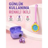 Vintessy Şarj Kutulu Kablosuz Kulaklık ve Pembe Çanta Charm Analog Saat Seti Müzik ve Aksesuar Bir Arada - Standart