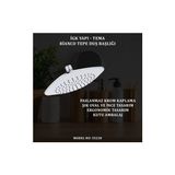Vintessy Tema Bianco Tepe Duş Başlığı Paslanmaz Krom Kaplama Ergonomik Oval Tasarım ile Modern Banyo