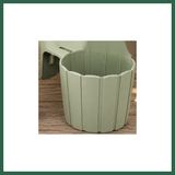 Vintessy Vıntessy 3D Baskı Askılı Balkon Saksısı Dikey Çizgili Dekoratif Çiçek ve Aromatik Bitki Saksısı - Adaçayı Yeşili BZS01