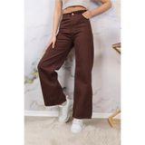 Viola Black Jeans Kadın Kahve Rengi Boyfriend Salaş Pantolon