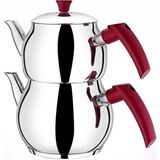Viola Küre Mini Bordo Çelik Çaydanlık Seti