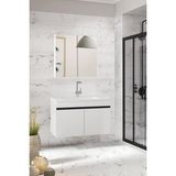 Viola-M 80 cm Komple Mdf Banyo Dolabı, Seramik Lavabolu Banyo Dolabı Seti Hazır Kurulu-B-Sı