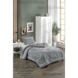 Violacasa Çift Taraflı Welsoft Yorgan Tek Kişilik Kare - Füme - 155 x 215 cm