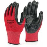 Violent Nitril Kaplı Örme Eldiven, Çift Renk,%100 Polyester, Kaymaz, Dayanıklı, Endüstriyel İş Eldiveni, İnşaat, Bahçe, Otomotiv, Lojistik İçin Uygun, Koruyucu, Zebra Eldiven