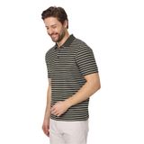 Violes Erkek Çizgili Slim Fit%100 Pamuk Haki Polo Yaka Tişört Haki L