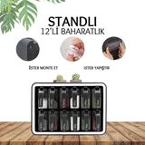 Violet 12'li Baharatlık Seti Kendinden Yapışkanlı 24 Adet Etiketi Ile Beraber (Siyah-Beyaz) - Beyaz - Siyah - SİYAH-BEYAZ