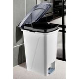 Violet 25 Litre Iç Kovalı Slim Pedallı Çöp Kovası Beyaz