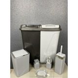 Violet 6 Parça Kirli Çamaşır Sepeti- Wc Banyo Set, Violet 6 Parça Lüx Çeyiz Seti - Gri - Beyaz