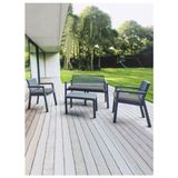 Violet Bahçe Balkon Oturma Grubu 2+1+1+Sehpa 4 Parça Antrasit