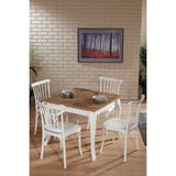 Violet Beyaz / Sirius Sabit Masa - 4 Sandalye 1 Masa / Salon - Mutfak Masa Takımı - Renkli